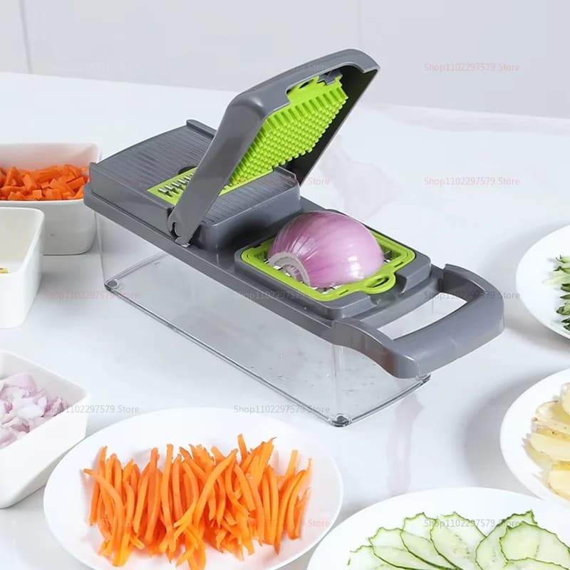 Multifunctional Portable Kitchen Chopper Vegetable Shredder Slicer, Potato Carrot Grater, Fruit Veggie Home Food Processor - 4