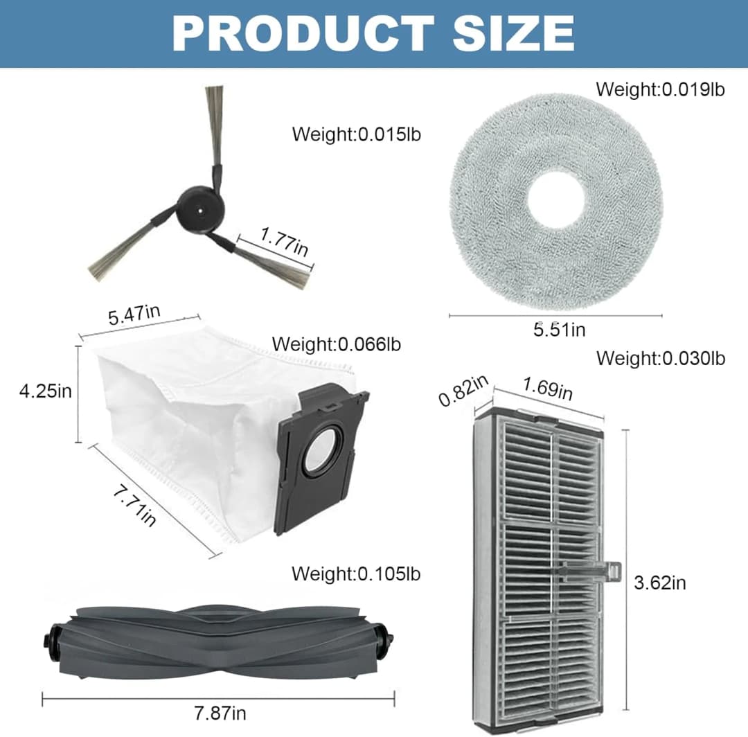 Dreame X40 Ultra / X40 Pro / L40 Ultra Robot Vacuum Spare Parts Main Side Brushes Mop Cloths HEPA Filters Dust Bags Accessories - 3