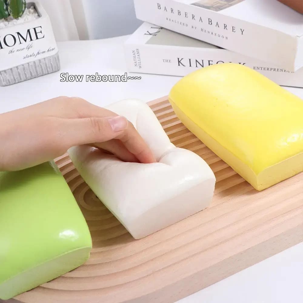 لعبة ضغط بطيئة الارتفاع محاكاة الطعام لعبة فيدجيت كعكة ناعمة خبز توست لعبة عصر تخفيف التوتر لعبة استرخاء اليد - 2