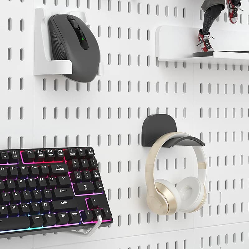 إكسسوارات لوحة التخزين المكتبية، دعامة تثبيت، مزودة بعدد كبير من الإكسسوارات القابلة للدمج بحرية - 4