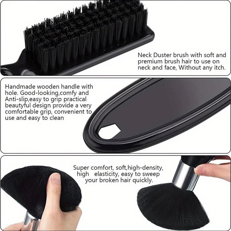 مجموعة حلاقة اللحية 3 قطع/مجموعة مع زجاجة رذاذ الضباب وفرشاة تنظيف اللحية أدوات تجميل عدة تنظيف اللحية للرجال - 4