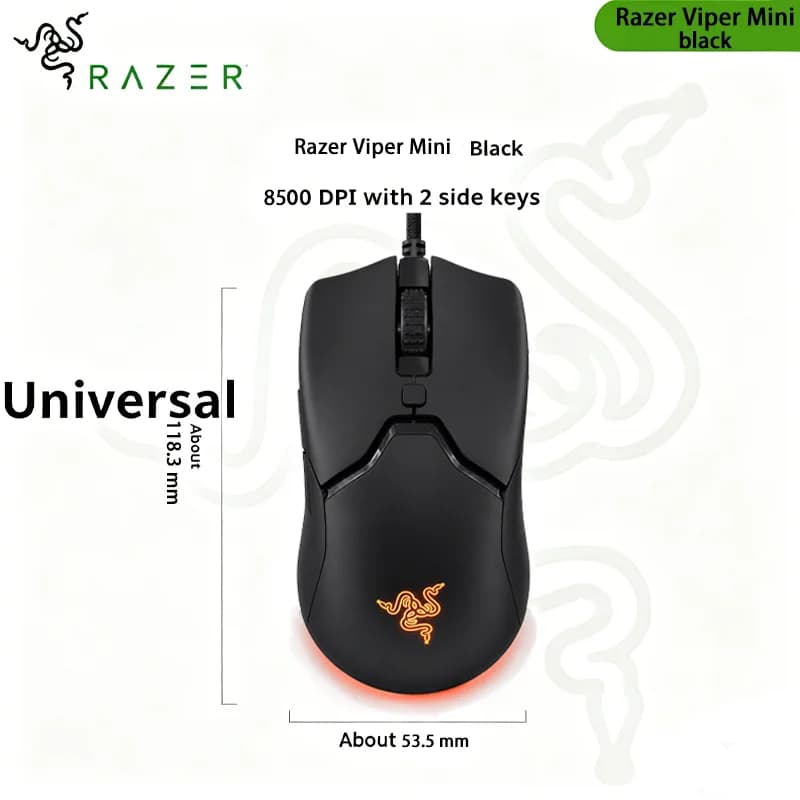 ماوس ألعاب Razer Viper Mini بتصميم خفيف للغاية، إضاءة RGB CHROMA، مستشعر بصري 8500 DPI، مخصص للاعبين