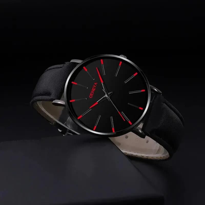 3pcs Set Fashion Mens Watches Luxury Casual Leather Quartz Wristwatch Men Business Sports Wrist Watch Bracelet Necklace Set - 5