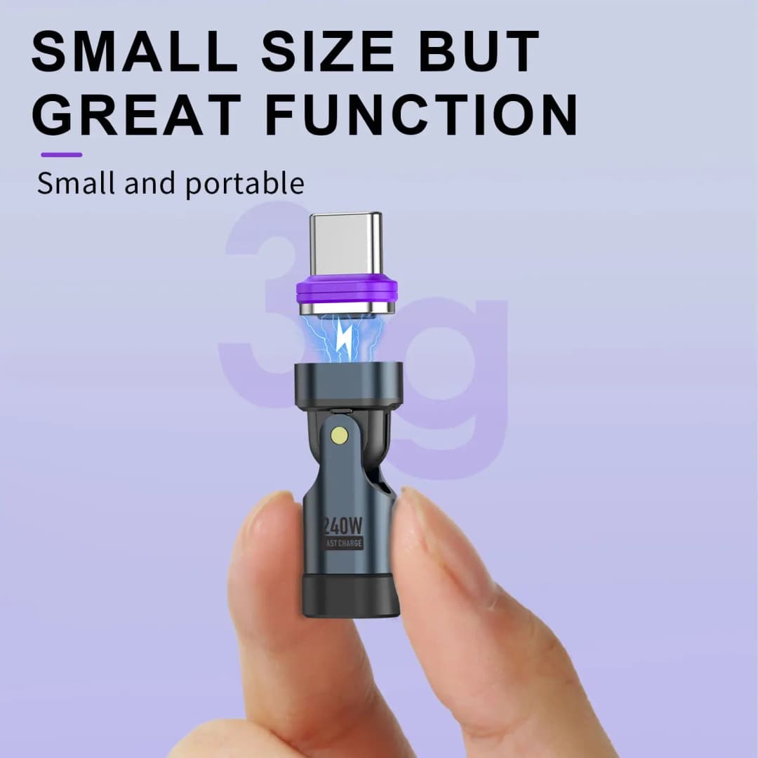 USLION 240 واط نوع C محول USB-C إلى نوع-C كابل شحن سريع المغناطيسي USB C أنثى محول لماك بوك آيفون 16 15 Xiaomi - 5