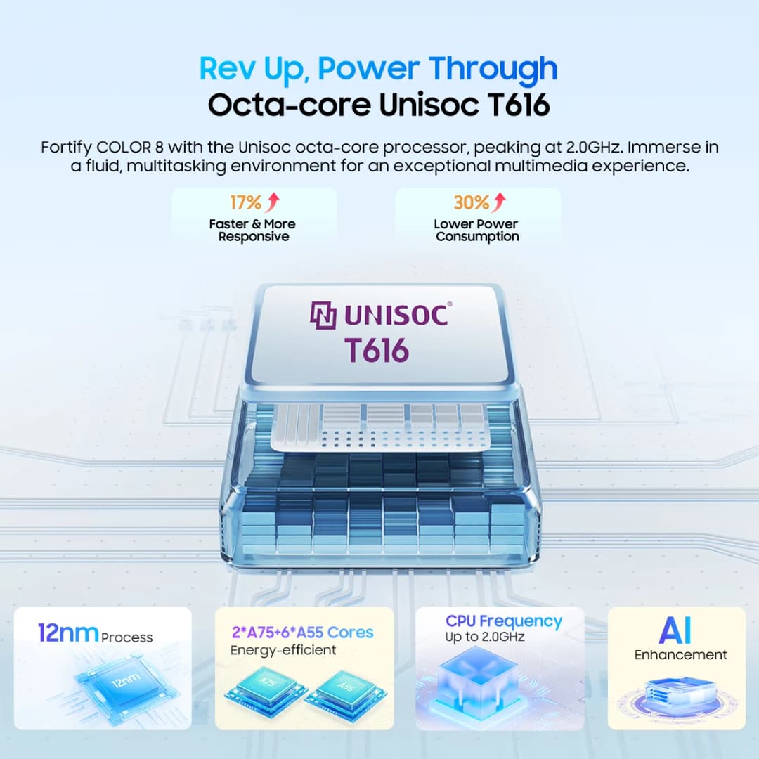 هاتف بلاك فيو كولور 8 الذكي، أندرويد 13، شاشة 6.75 بوصة بمعدل تحديث 90 هرتز، ذاكرة داخلية 128 جيجابايت/256 جيجابايت، كاميرا خلفية 50 ميجابكسل، بطارية 6000 مللي أمبير، شحن سريع 18 واط، GPS - 4