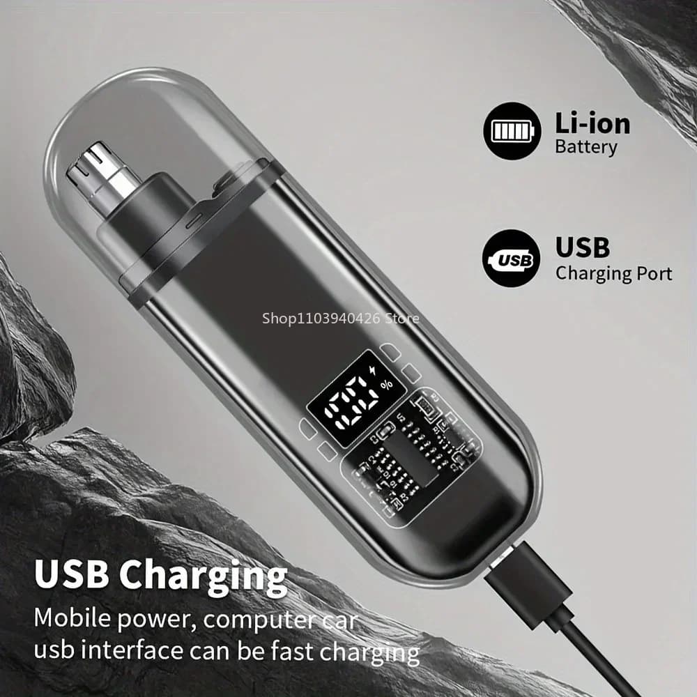 Electric Nose & Ear Trimmers for Men USB Rechargeable  Portable Mini Compact Design with Fast Charge Electric Grooming Kit - 3