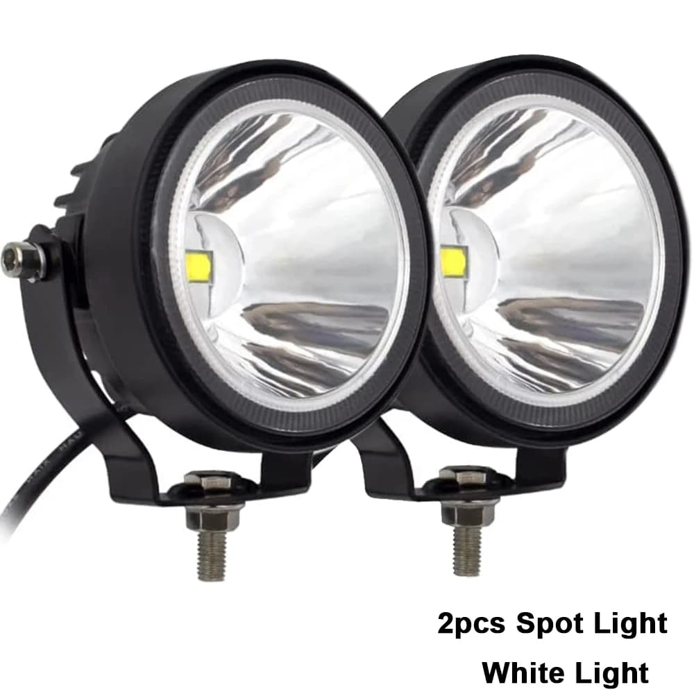 NLpearl 2pcs 12V 24V Led Work Light Offroad 4 Inch Round Spotlights Fog Light For Car ATV Dirt Bike Pickup Truck Boat Motorcycle - 6