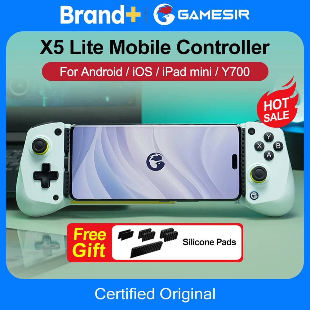ذراع تحكم للألعاب المحمولة GameSir X5 Lite لهواتف آيفون وأندرويد، ذراع تحكم لألعاب Xbox، عصا تحكم بتأثير هول