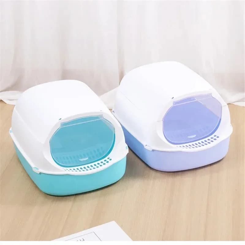 Kitty Sandbox Cat Litter Box Semi-enclosed Splashproof Cat Tray Cat Toilet Cleaning Basin Supplies Pet Toilet Kitten Tray Bedpan - 5