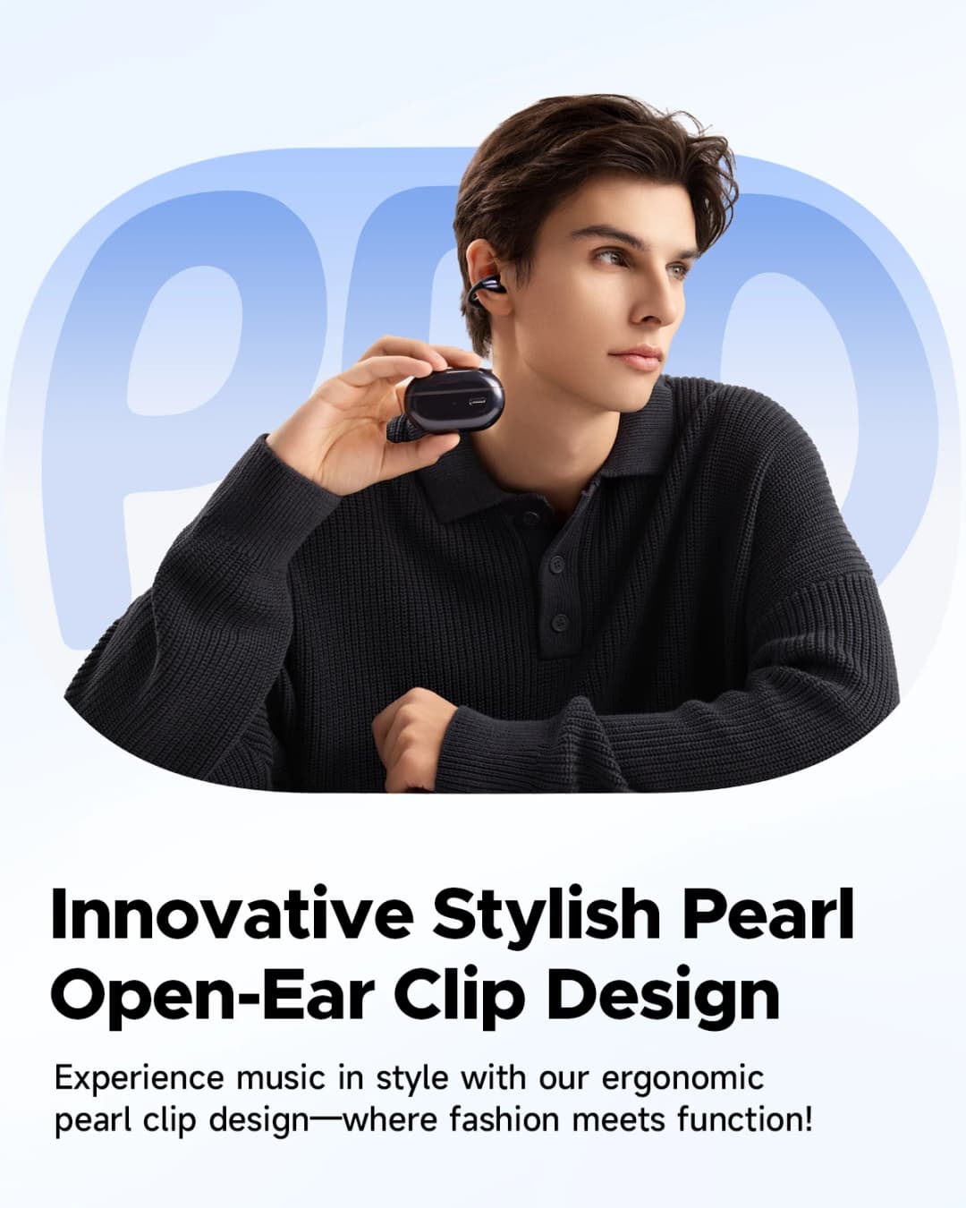 سماعات أذن SoundPEATS PearlClip Pro لاسلكية بلوتوث 5.4 سماعات أذن مفتوحة مع مكالمة واضحة AI ENC، اتصال متعدد النقاط، IPX5 - 2