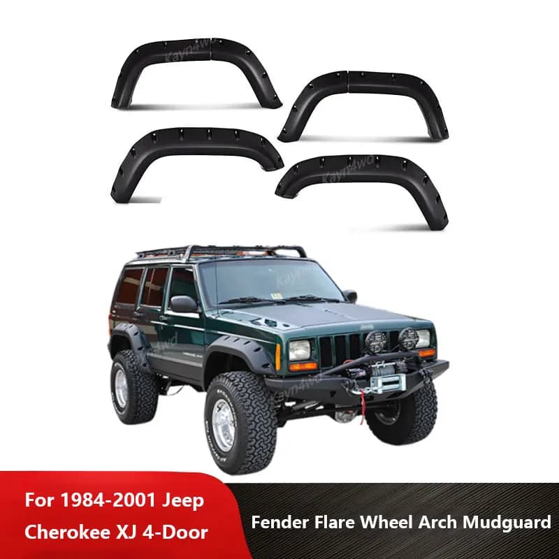 Off Road 4x4 Exterior Accessories Fender Flare Wheel Arch Mudguard Eyebrow Protector Kits For 1984-2001 Jeep Cherokee XJ 4-Door