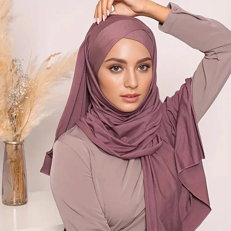 كريستال القنب عبر الجبين حجاب المرأة لون الصلبة المسلمات العمامة لينة مرونة الحجاب غطاء الرأس وشاح متكامل