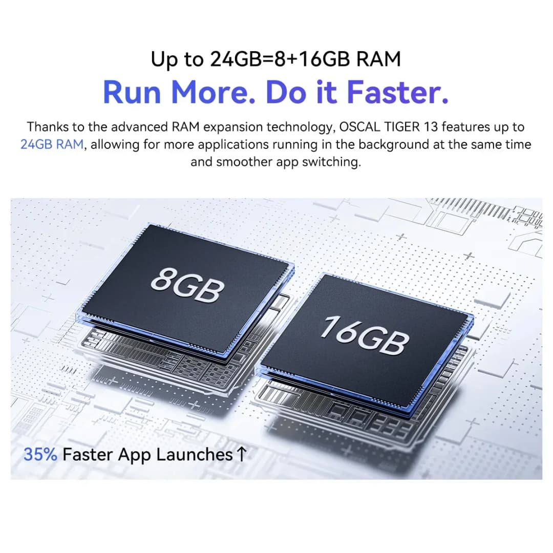 Blackview OSCAL TIGER 13 5G Phone 6.67” IPS Display 50MP Telephone Portable 24(8+16)GB+256GB 5000mAh Smartphone Android 14 NFC - 4