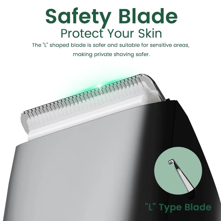 ماكينة حلاقة كهربائية للرجال للمنطقة الحساسة والجسم - مجموعة تشذيب مزدوجة الرأس مقاومة للماء مع إضاءة LED وشفرات فويل - 4