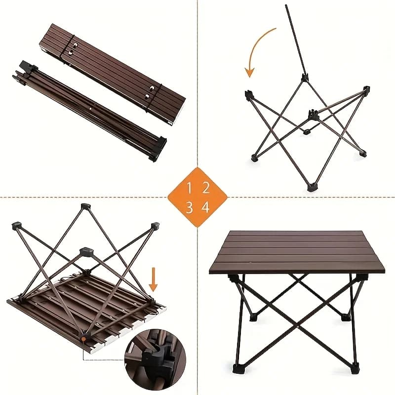 Portable Folding Camp Side Table Multifunctional Beach Picnic Backpack Table for Outdoor Cooking BBQ Hiking Boating - 6