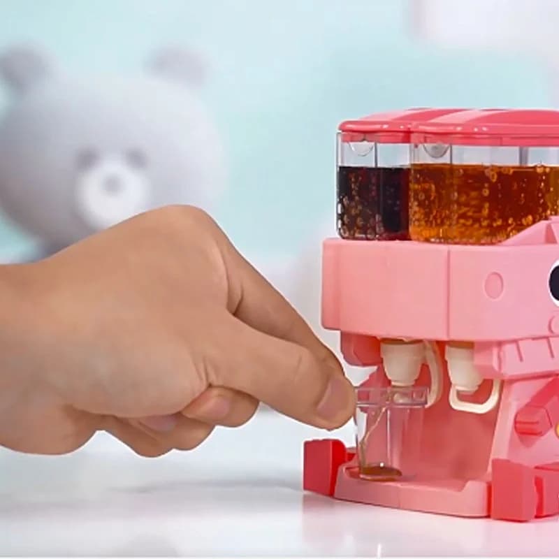 لعبة ديناصور لتوزيع المياه المزدوجة، نافورة مشروبات باردة/دافئة، محاكاة مطبخ للأطفال - 4