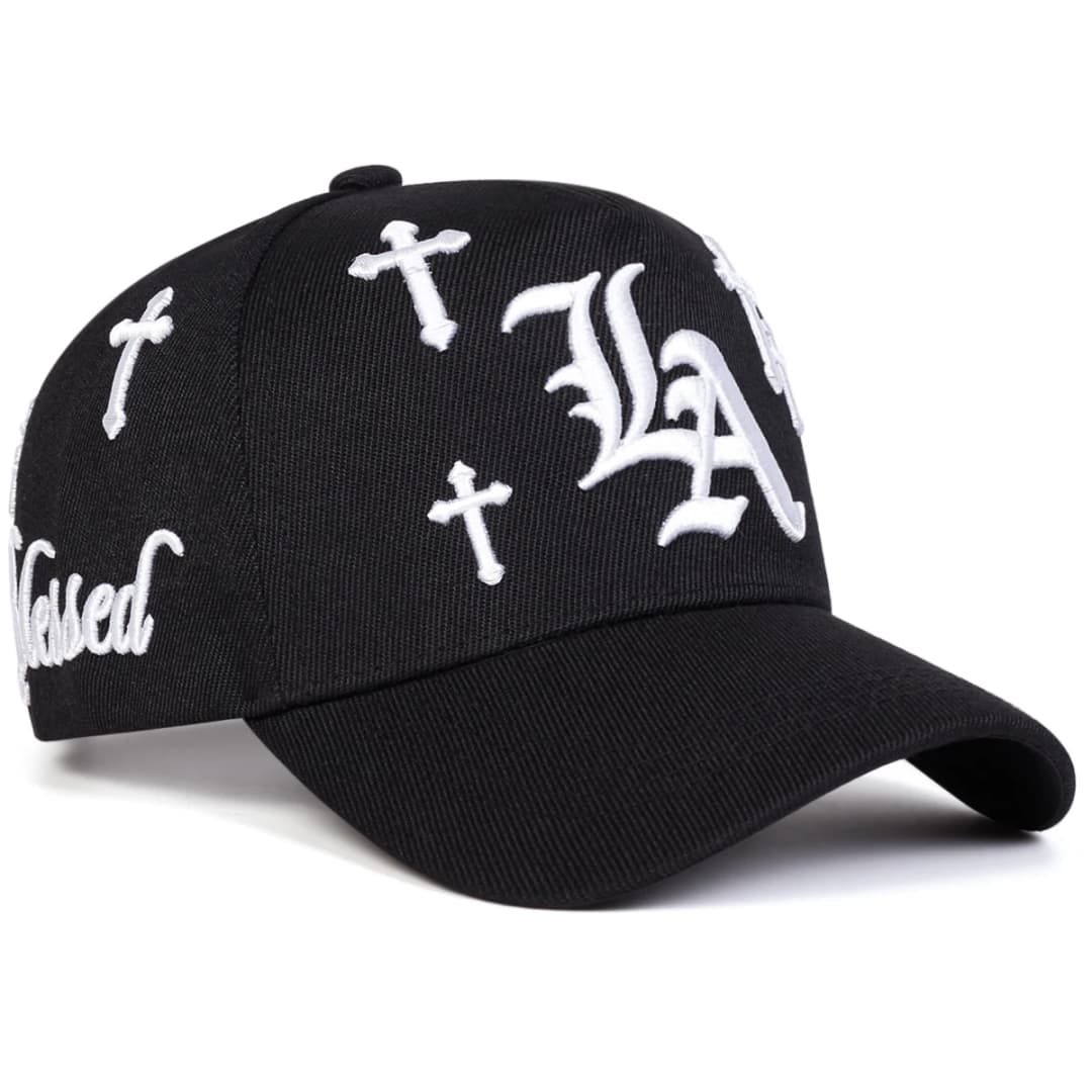 Unisex Gothic LA Cross Embroidery Baseball Caps Spring Autumn Outdoor Adjustable Casual Hats Sunscreen Hat Sports Cap - 2