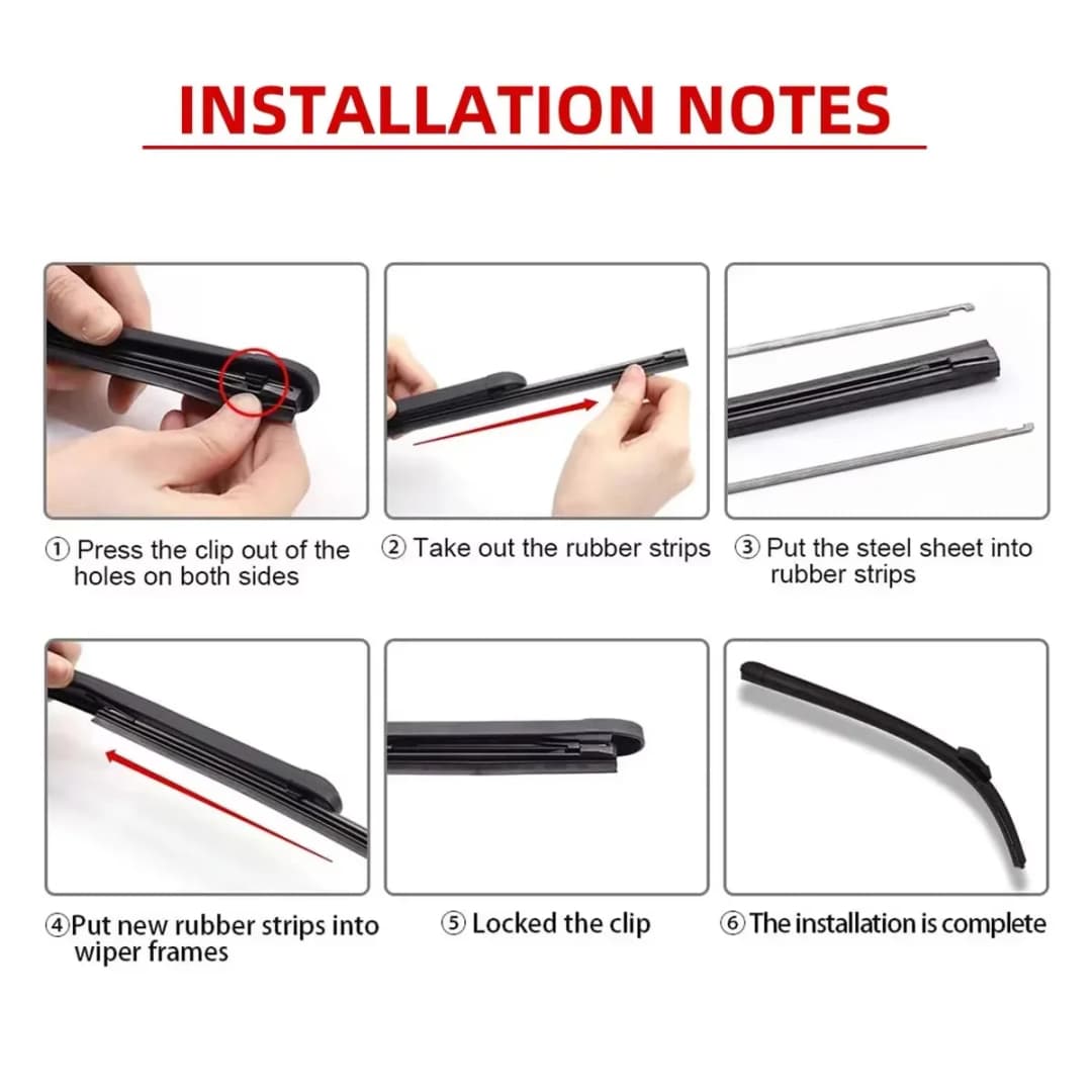 1/2/10/50pcs Car Wiper Natural Rubber Strip Wiper Filler Strip Replacement Parts Accessory 14"16"17"18"19"20"21"22"24"26"28"30" - 6
