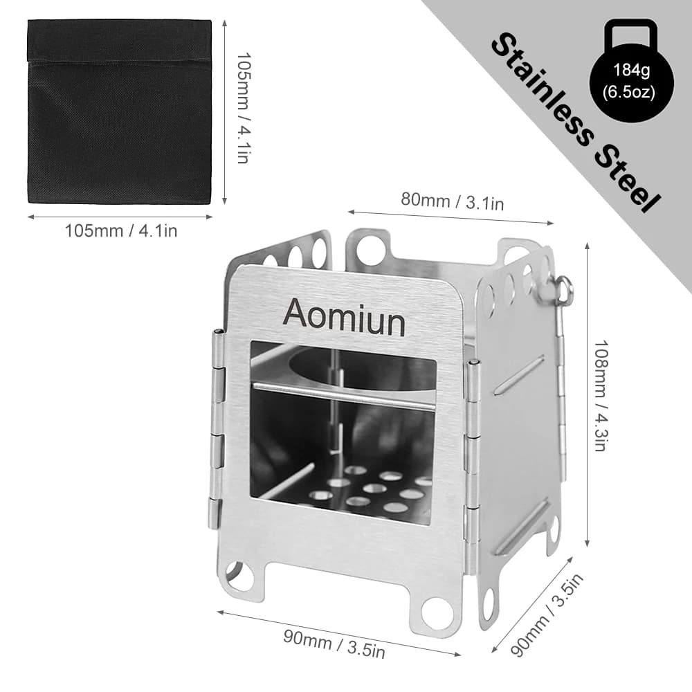Mini Portable Outdoor Stainless Steel Fire Pit Compact Camping Stove for Efficient Wood Burning - 3