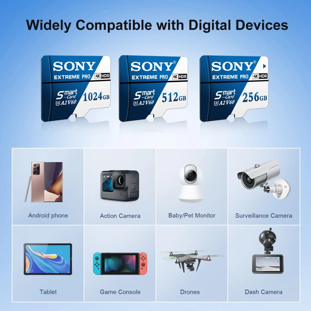 بطاقة ذاكرة SONY Extreme SD، 128/256/512 جيجا، 1 تيرا، مايكرو TF SD، لهواتف Xiaomi والكاميرات وأجهزة الكمبيوتر اللوحية - 2