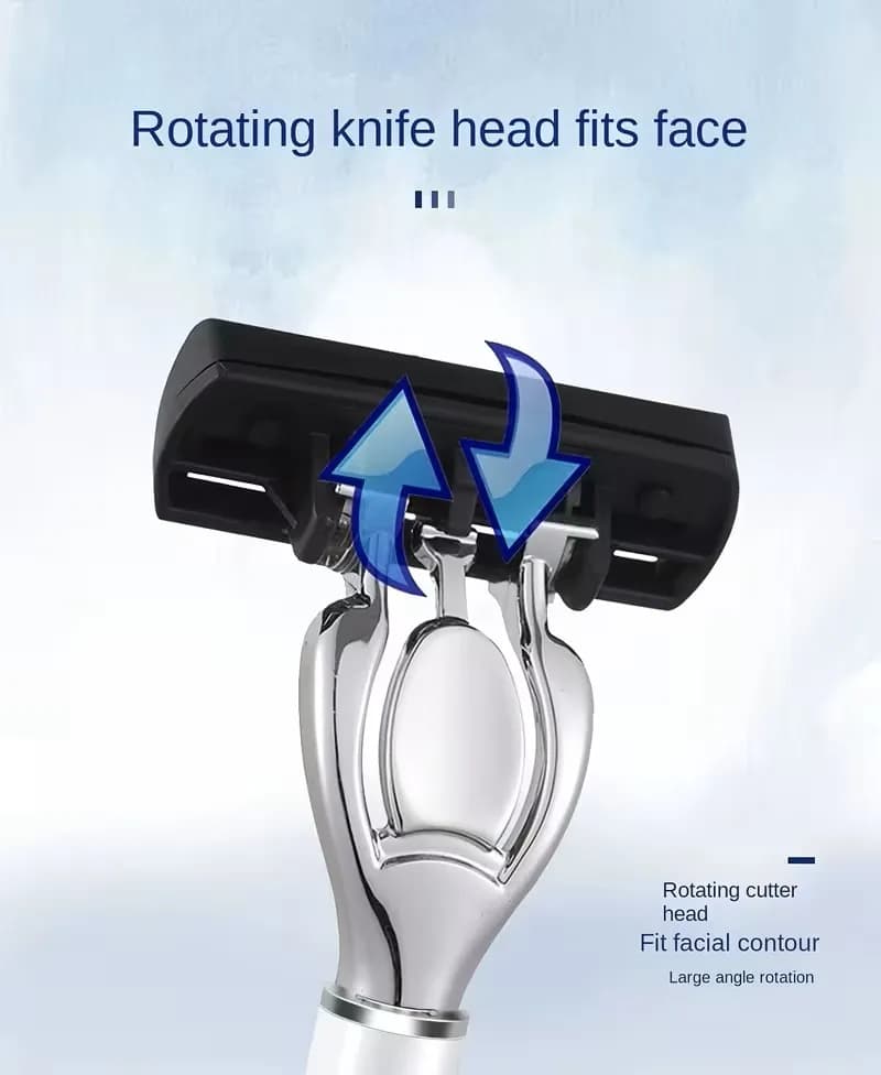 شفرة حلاقة آمنة عالية الجودة للرجال، 6 طبقات من الفولاذ المقاوم للصدأ الألماني، خراطيش حلاقة متوافقة مع ماكينة الحلاقة Mach - 6