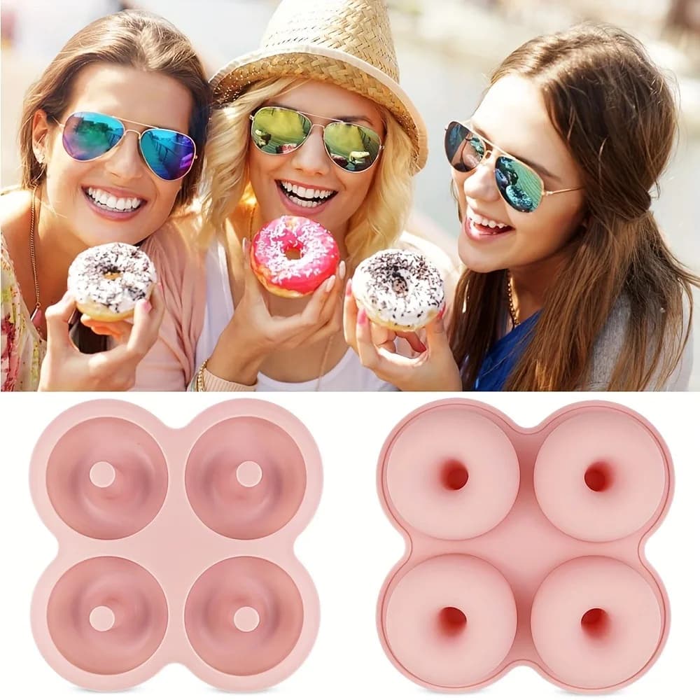 ​ 1 قطعة قالب دونات السيليكون 4 تجويف غير عصا قابلة لإعادة الاستخدام للمقلاة الهوائية والفرن الخبز دونات عموم اكسسوارات أدوات الكعكة - 2