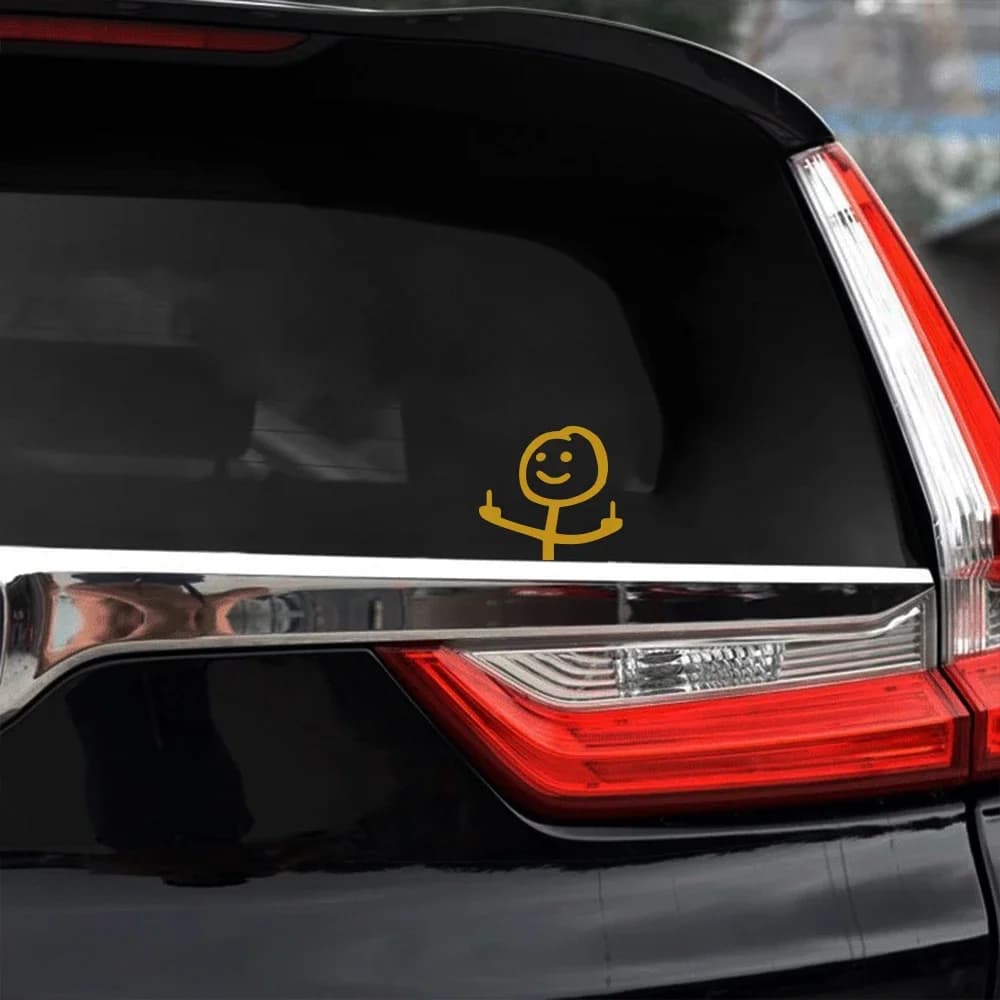 الإبداعية FK مضحك ملصق للسيارات الشاحنات نافذة الزجاج الأمامي الوفير منتصب الاصبع الأوسط ديكور ملصقات الجسم الإبداعية مقاوم للماء - 5