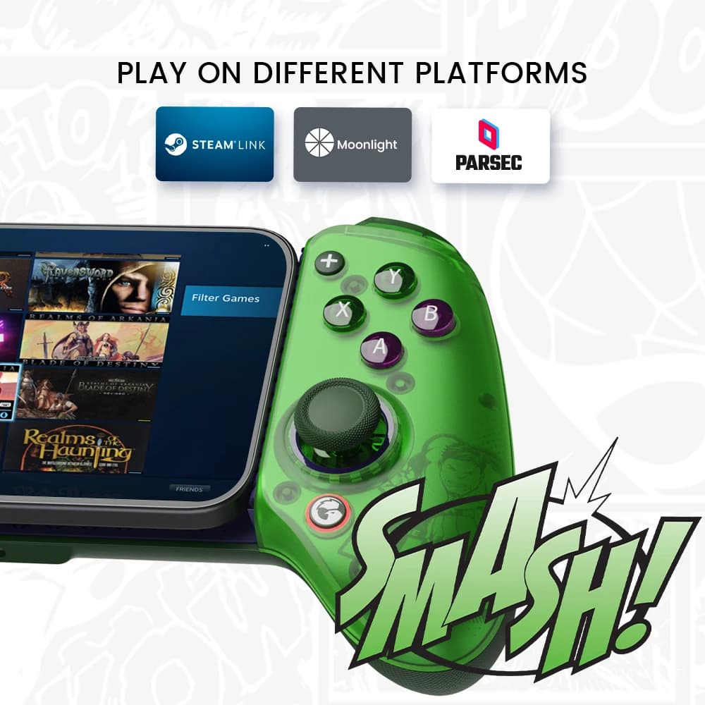 GameSir G8 Plus Hulk Edition Bluetooth Mobile Gaming Controller for Nintendo Switch 2, Android Phone, Tablets, iPhone, iPad, PC - 4