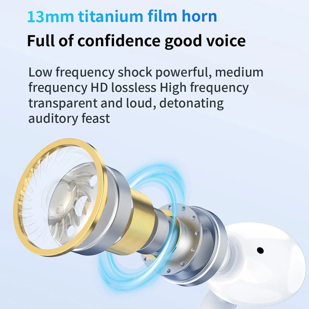 True Wireless Bluetooth Earphones Headphones Bin Lanyard HiFi Sound Low Latency Noise Reduction Earbuds for IOS Android - 2