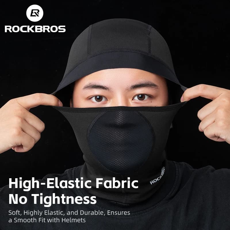 قناع وجه كامل دافئ للدراجات من ROCKBROS، قناع شتوي مقاوم للرياح من الصوف، قبعة رأس للدراجات، قناع تزلج ودراجات نارية - 4