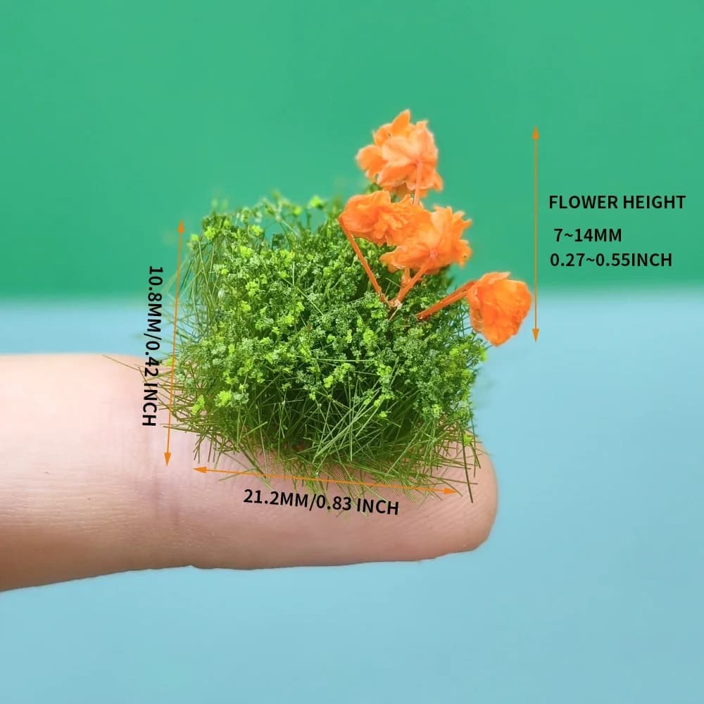 3pcs/lot Miniature Flower Cluster Artificial Plants for Diy Model Making/Train Layout/Garden Decoration/Diorama Random Colors - 2