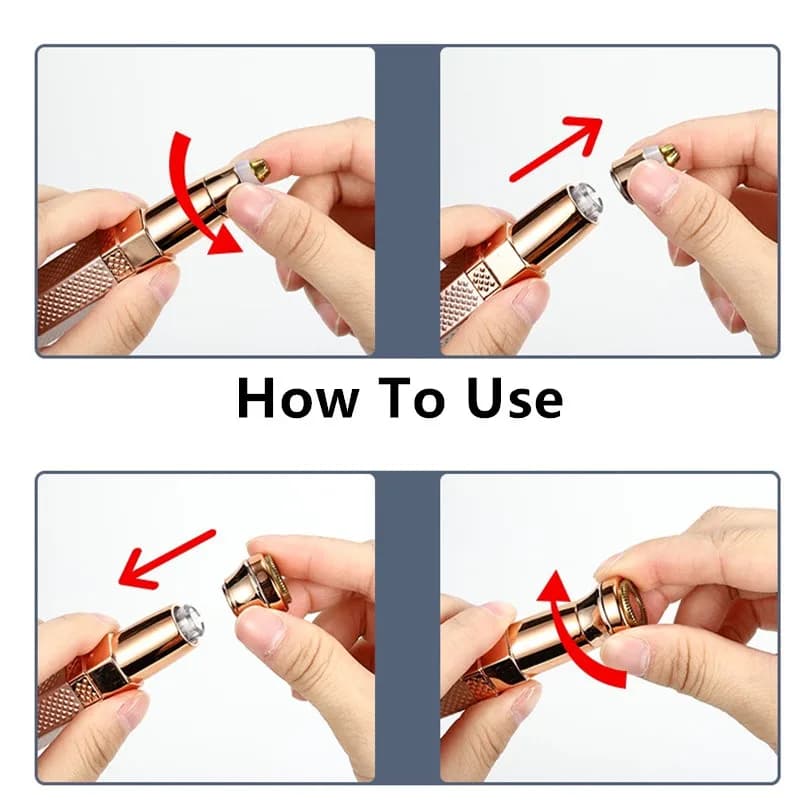 محمولة 4 في 1 ماكينة إزالة الشعر الكهربائية النسائية بدون ألم لتشذيب البكيني والجسم والوجه والحاجبين مع شحن USB - 6