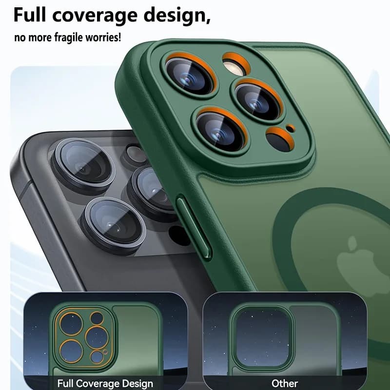 حافظة هاتف فاخرة غير لامعة لـ iPhone 16 15 14 13 12 11 Pro Max Plus 17 Air لـ Magsafe غطاء مغناطيسي شفاف غير لامع - 2