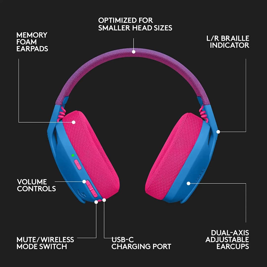 Logitech G435 wireless gaming headset with Bluetooth virtual surround sound, low latency, long battery life, comfortable to wear - 5