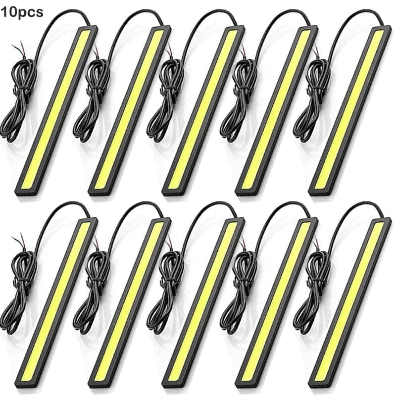 10 قطع إضاءة LED فائقة السطوع COB ضباب إضاءة نهارية 17 سم مقاومة للماء 12V 6500K إضاءة سيارة إضاءة داخلية للسيارة مصباح بار