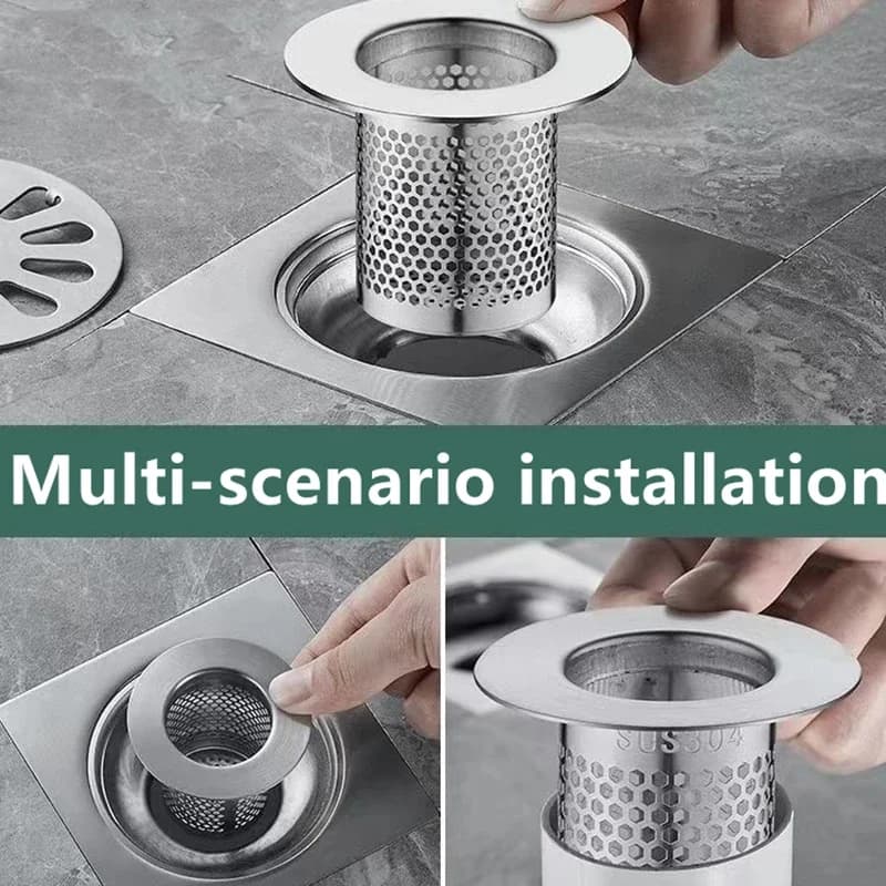 Stainless Steel Sink Filter Mesh Floor Drain Filter Mesh Kitchen Sink Anti-clog Filter Bathroom Hair Catcher Sink Accessories - 5