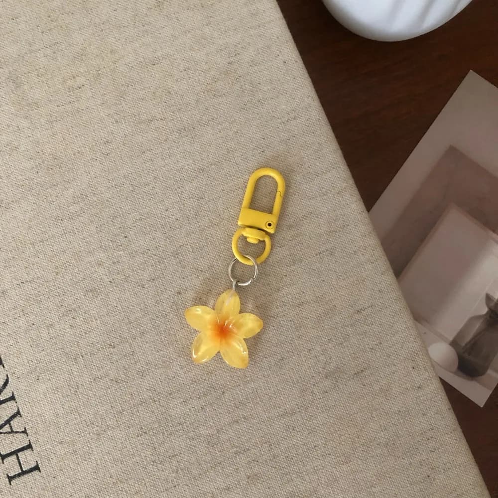 Cute Colorful Flower Pendant Keychains Women Bag Earphone Case Pendant DIY Accessories Car Key Ring Girl Candy Color Key Chains - 3