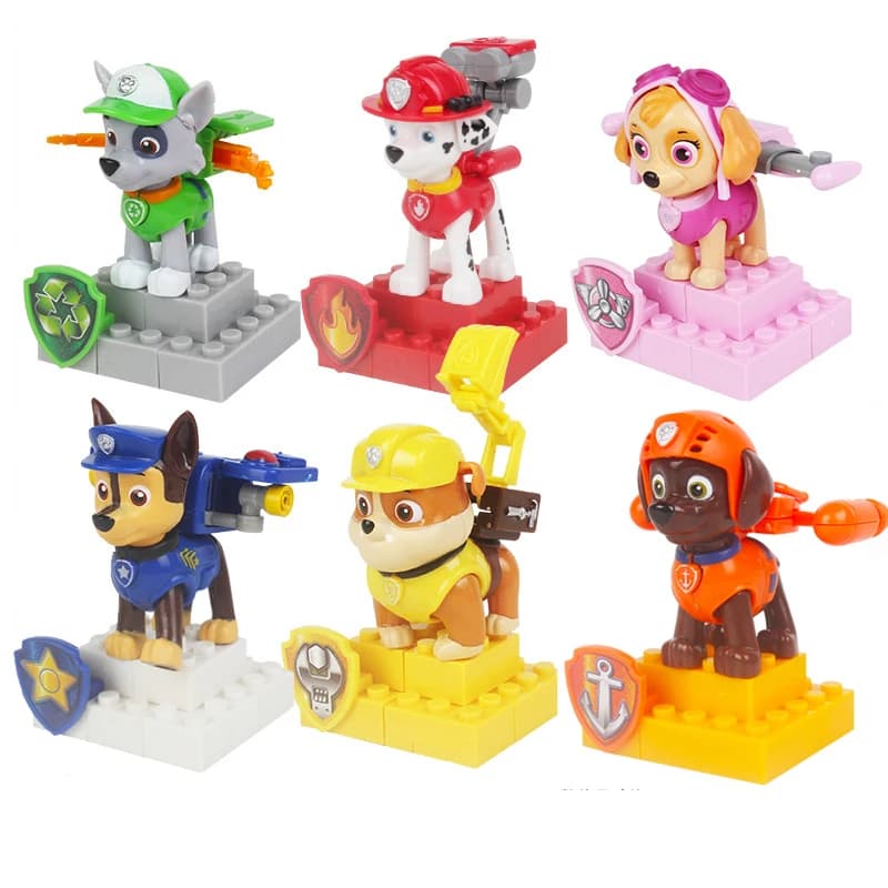 لعبة بناء مكعبات شخصيات حركة هدية للأطفال، باترول تشيس مارشال سكاي روبيل روكي زوما، قطعة واحدة - 6