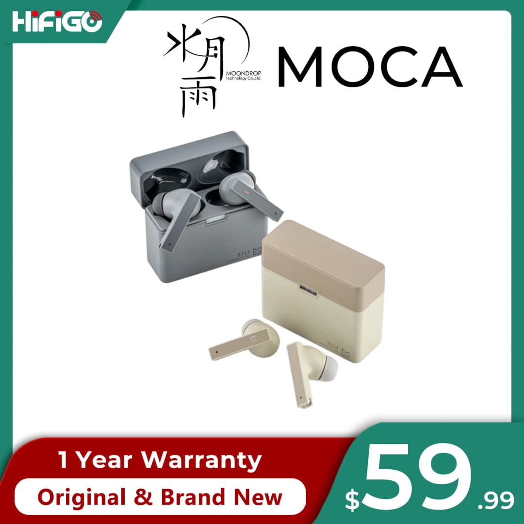 سماعات داخل الأذن MOONDROP MOCA جودة صوت HiFi ANC TWS تأخير منخفض إعادة اتصال تلقائي شحن لاسلكي تحكم BASS