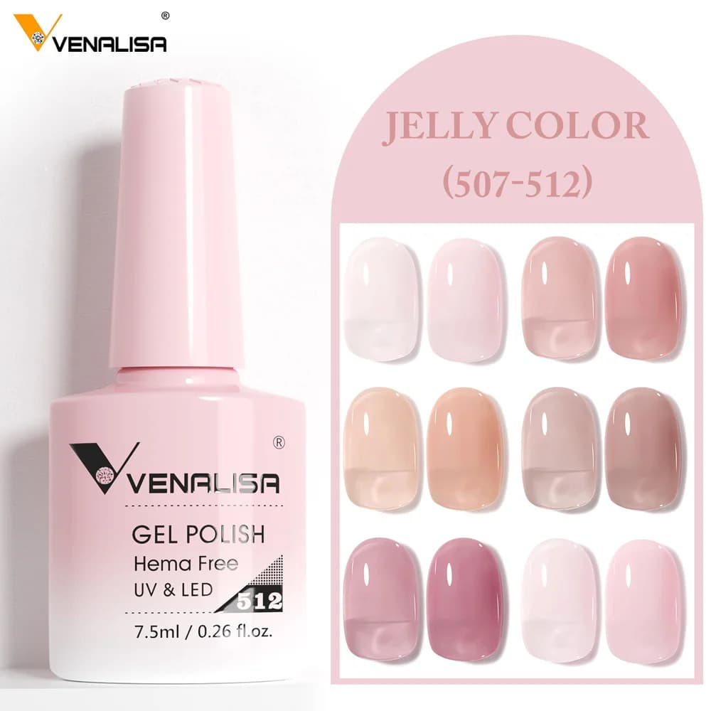 VENALISA VIP5 Nail Gel Polish 7.5ml HEMA/TPO Free Semi Permanent Nail Polish Super Texture Ultra Glossy Long Lasting Top Gel - 5