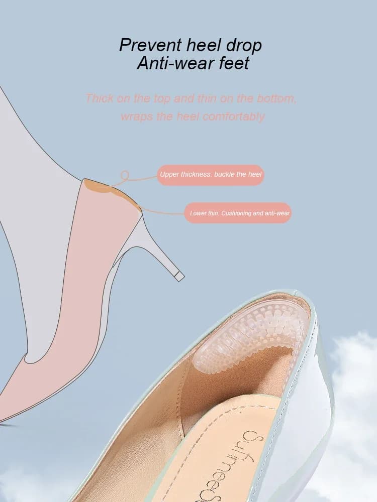 ملصقات كعب سيليكون محسنة قبضات كعب للنساء الرجال وسائد كعب مقاومة للانزلاق بطانات غير قابلة للانزلاق حامي العناية بكعب القدم - 4