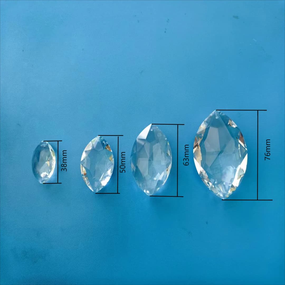 1pc Clear Crystal Horse Eyes Hanging Pendants Glass Refraction Prism Sun Catcher Chandelier Parts for Curtain Wedding Decoration - 2