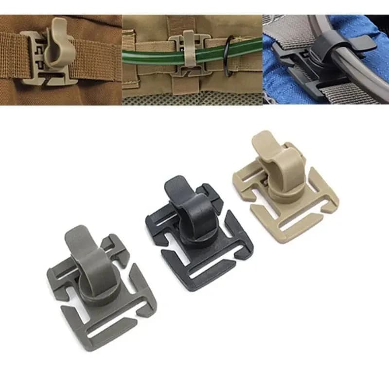 مشابك أنابيب الشرب مشبك خرطوم أنابيب الماء مشبك تكتيكي لحقيبة الظهر molle الويب تركيب ويب التخييم في الهواء الطلق Hydration Hydrolink Bladder