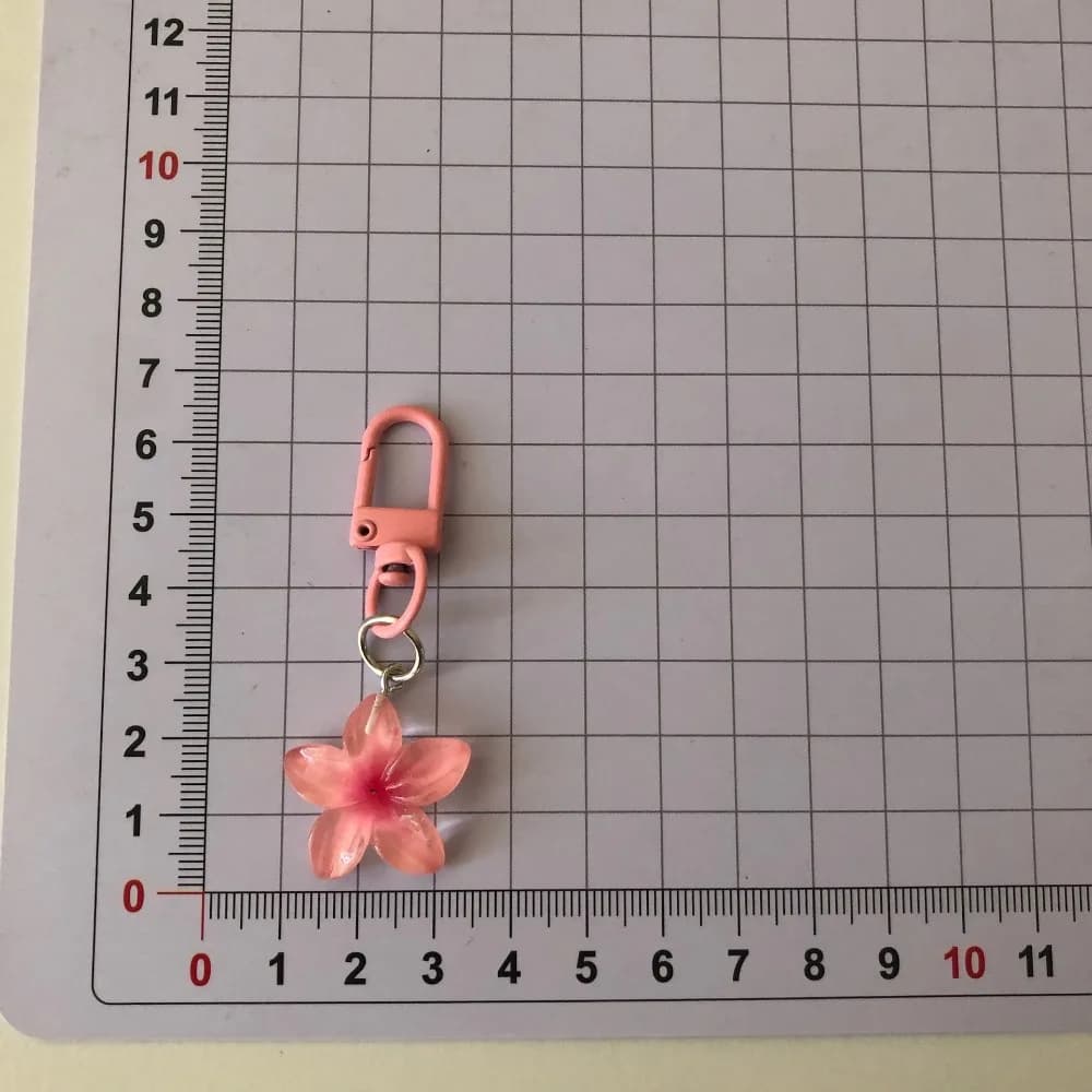 Cute Colorful Flower Pendant Keychains Women Bag Earphone Case Pendant DIY Accessories Car Key Ring Girl Candy Color Key Chains - 6