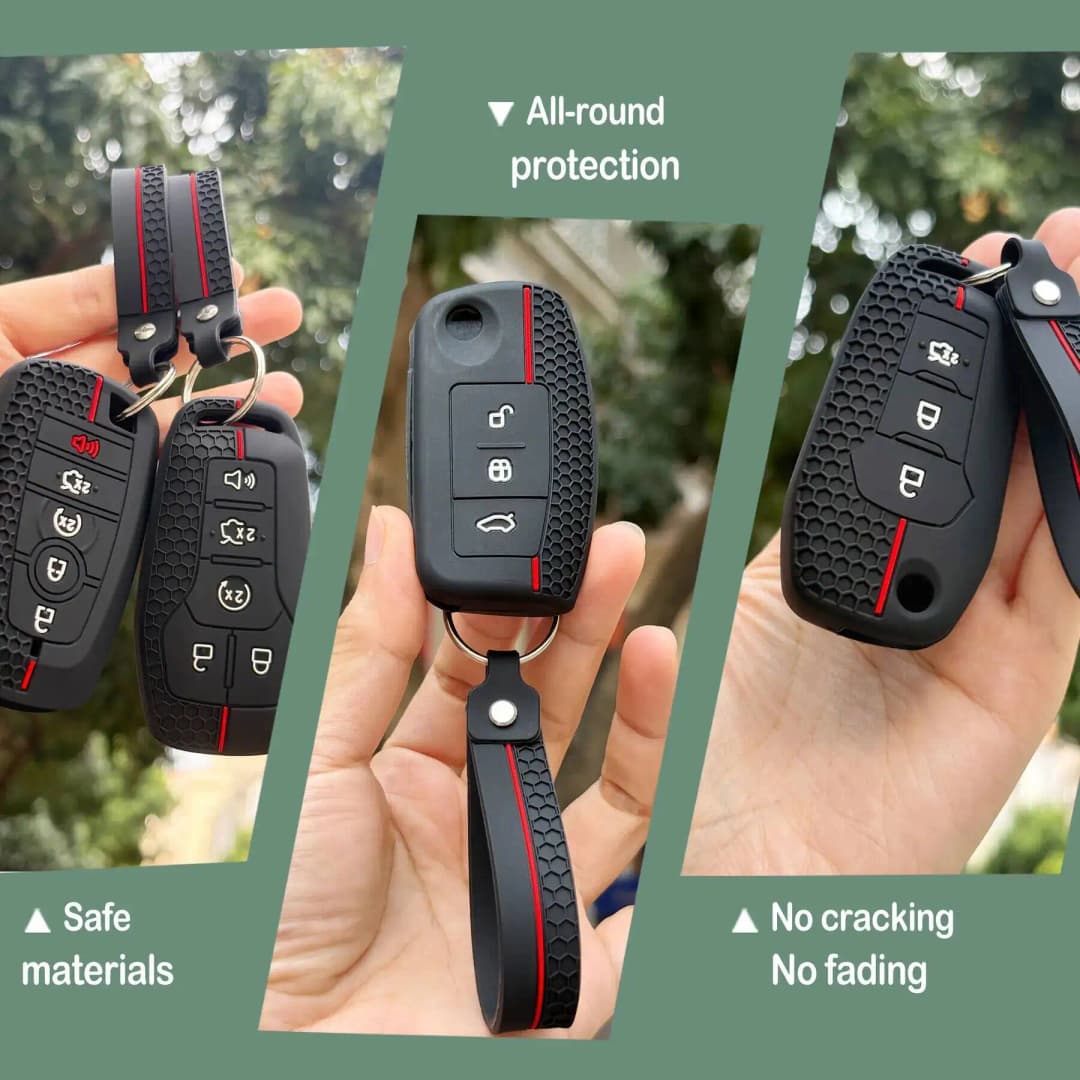 Keychain Protection For Ford Mustang Fusion Explorer Ka Focus S-MAX  Fiesta Silicone Car Key Case Cover Accessories - 4