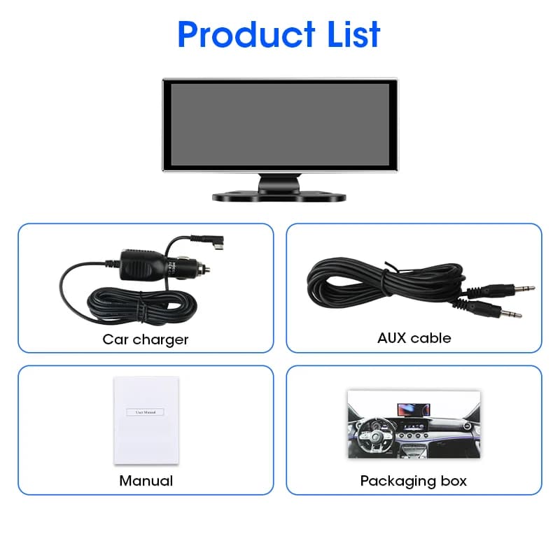 كاميرا داش 10/11.26 بوصة بدقة 4K مع كاربلاي وأندرويد أوتو وتحديد المواقع والملاحة وعدسة مزدوجة وواي فاي وFM وAUX - 6