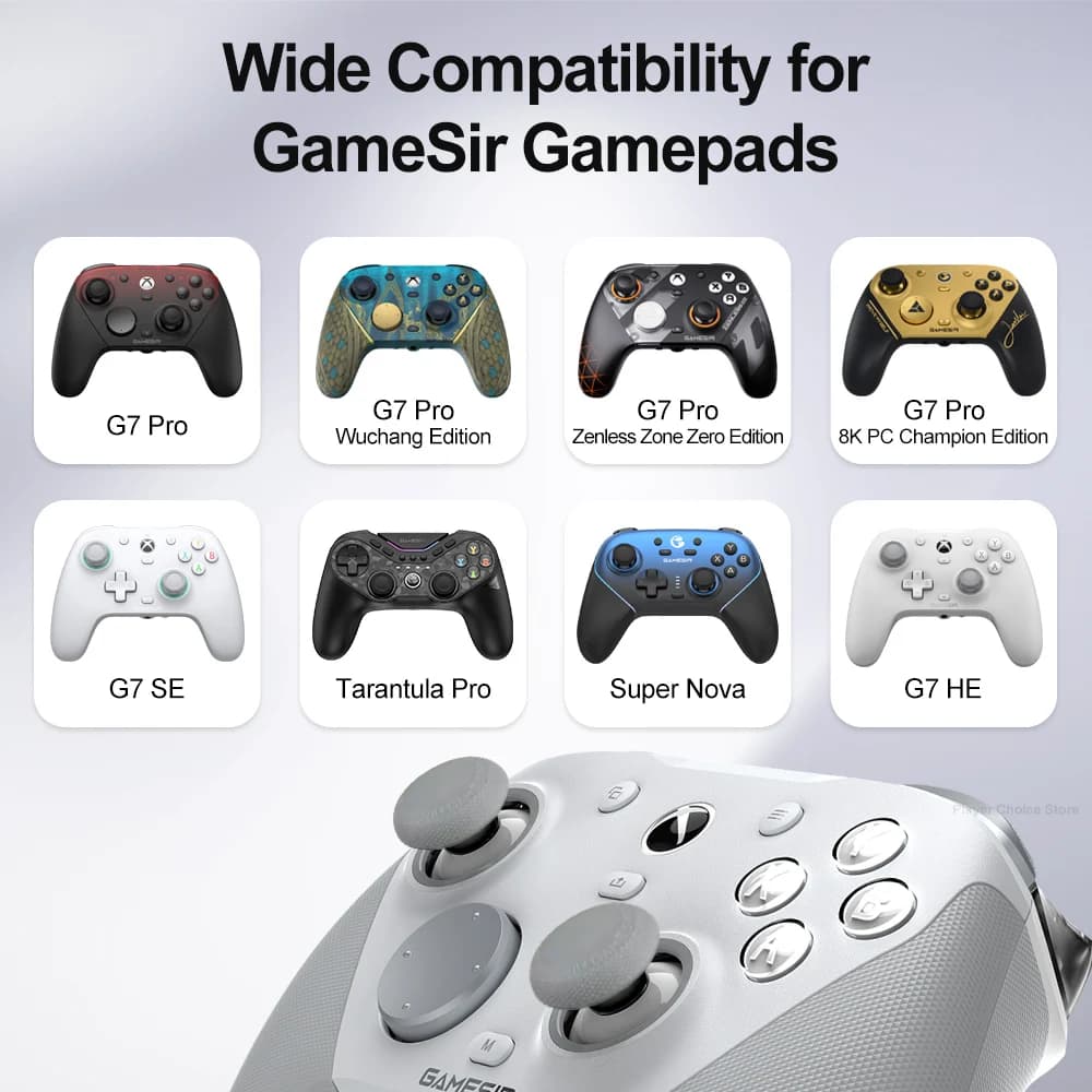 GameSir Joystick Caps for G7 Pro Super Nova Gamepad Accessories 3 Pairs Personalized Caps Smooth Steel Ring Control Experience - 2