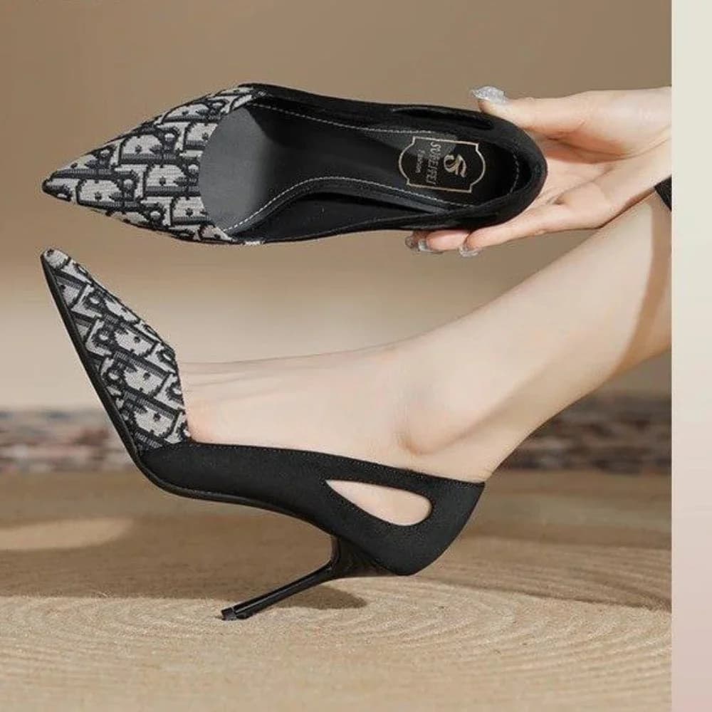Embroidered Sandals Women Fashion Pointed Heeled 2025 Summer Luxury Heeled High Heels Women Shoes Shallow Casual High Sandals - 3