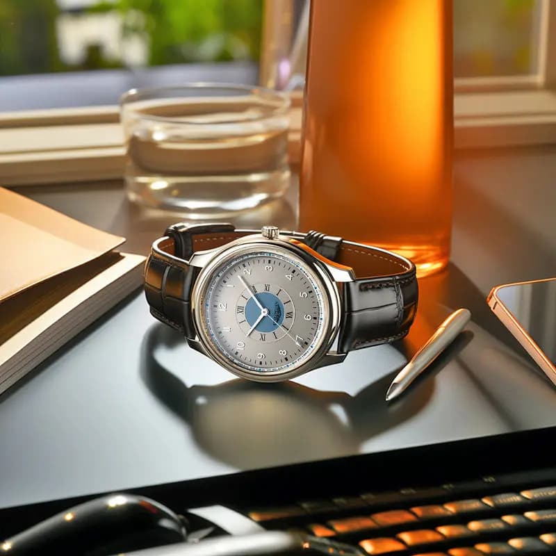 ساعة يد رجالية فاخرة، مقاومة للماء، كوارتز، ساعة جلدية، ساعات رجالية أنيقة، موديل 2025 جديد - 3