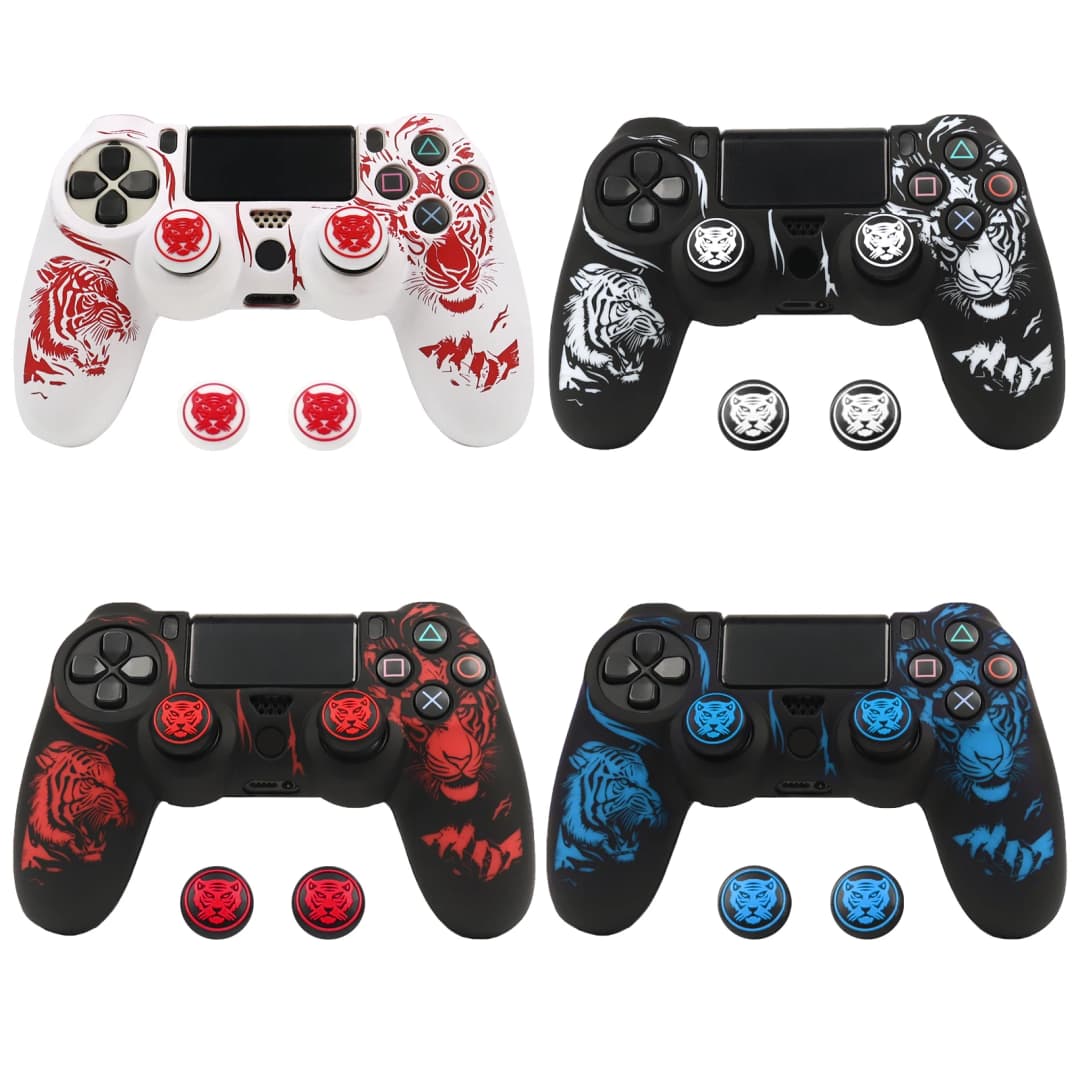 لجهاز التحكم PS4 حافظة سيليكون ناعمة 360 °   تناسب ملحقات غطاء لوحة الألعاب ذات القواطع الدقيقة المقاومة للغبار والعرق